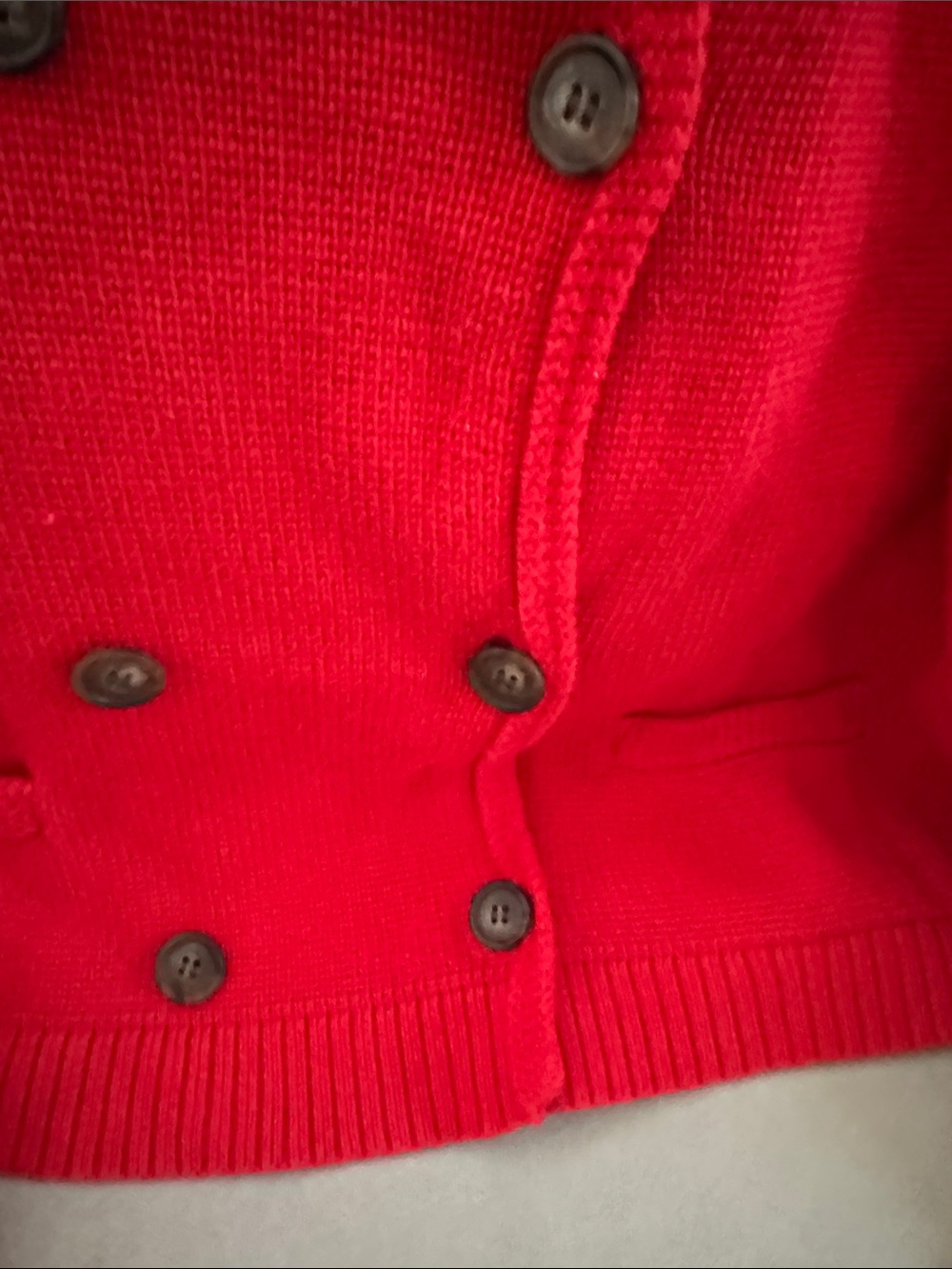 J. Crew Bright Red Double-Breasted Knit Jacket - Picture 6 of 7